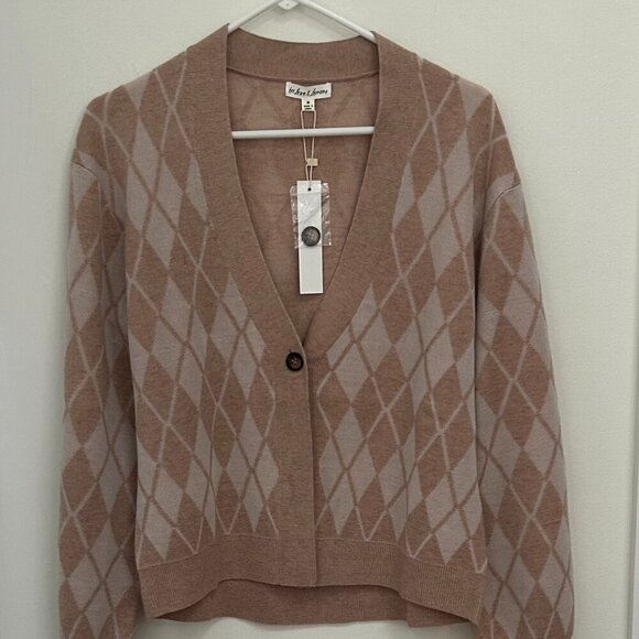 For Love & Lemons Cassidy Argyle Cardigan Size M - Picture 3 of 7